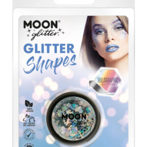 Moon Glitter Holographic Glitter Shapes, Silver