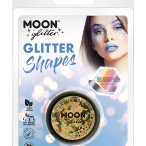 Moon Glitter Holographic Glitter Shapes, Gold