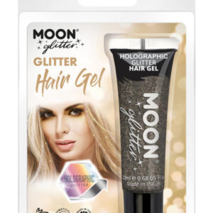 Moon Glitter Holographic Glitter Hair Gel, Black