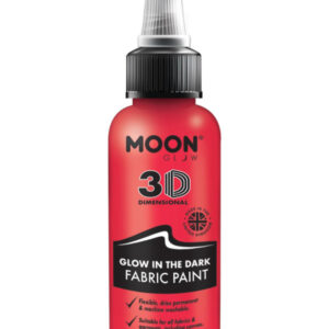 Moon Glow - Glow in the Dark Fabric Paint, Red