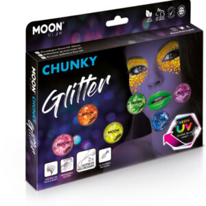 Moon Glow - Neon UV Chunky Glitter, Assorted