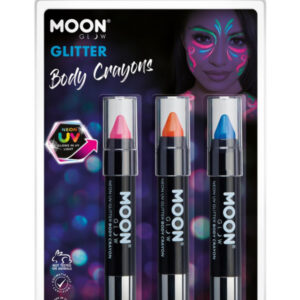 Moon Glow - Neon UV Glitter Body Crayons,
