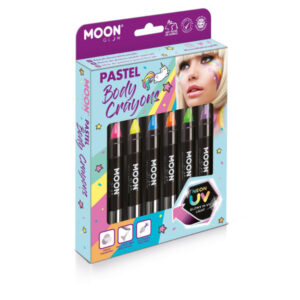 Moon Glow Pastel Neon UV Body Crayons, Assorted