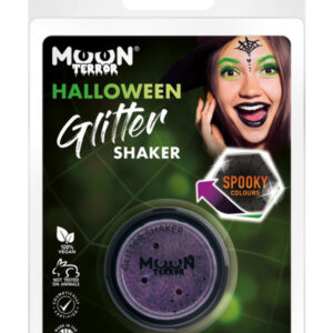 Moon Terror Halloween Glitter Shakers, Purple