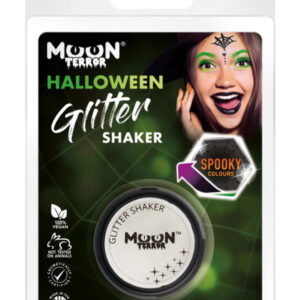 Moon Terror Halloween Glitter Shakers, White